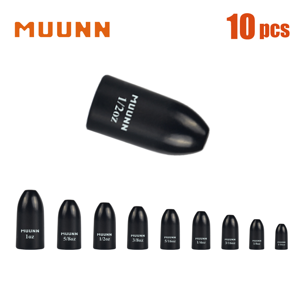 Tungsten Sinkers - MUUNN 10pz Pesi a Verme in