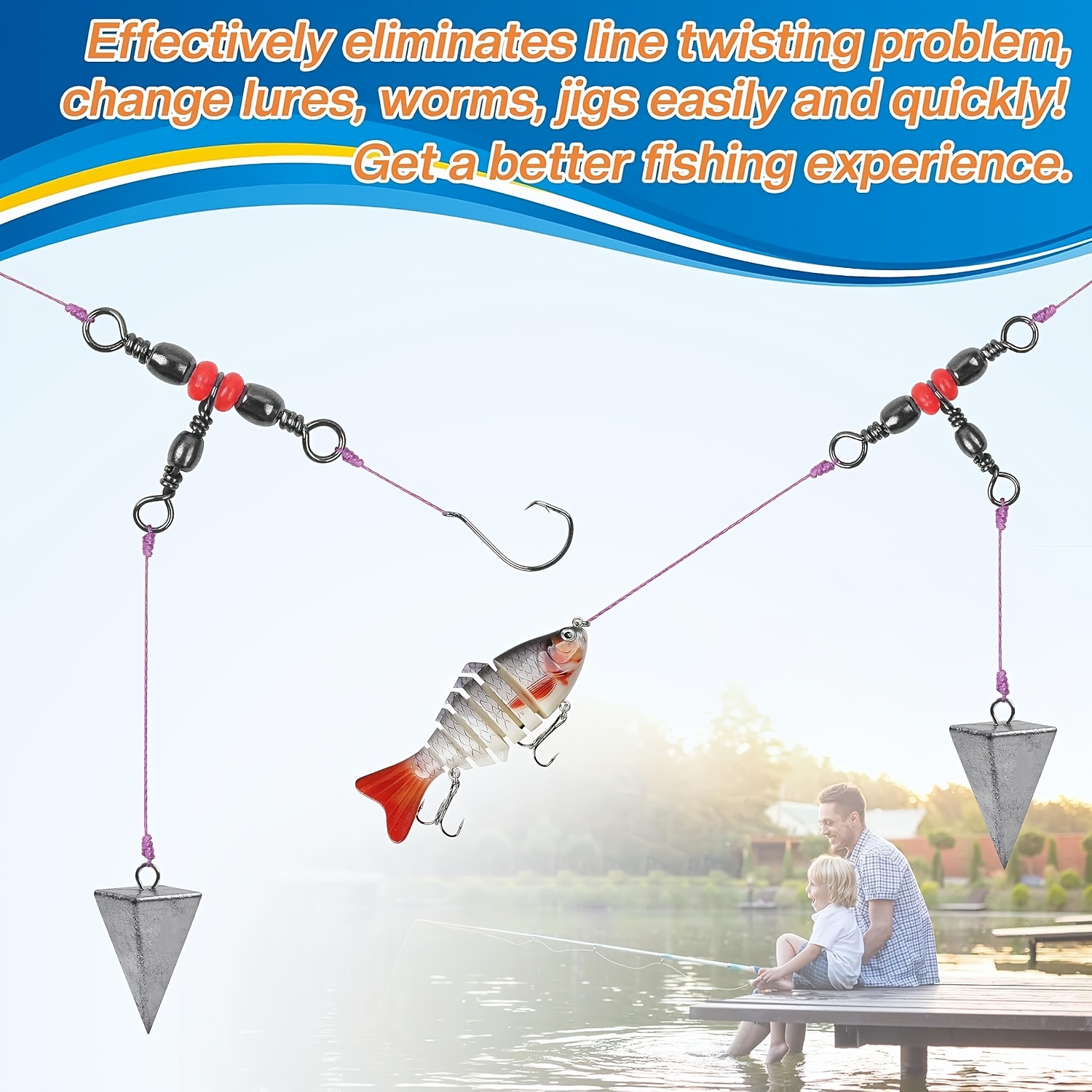 3 Girelle a tre vie, Girevole  - Fishing Swivel Connector recensione e prezzo