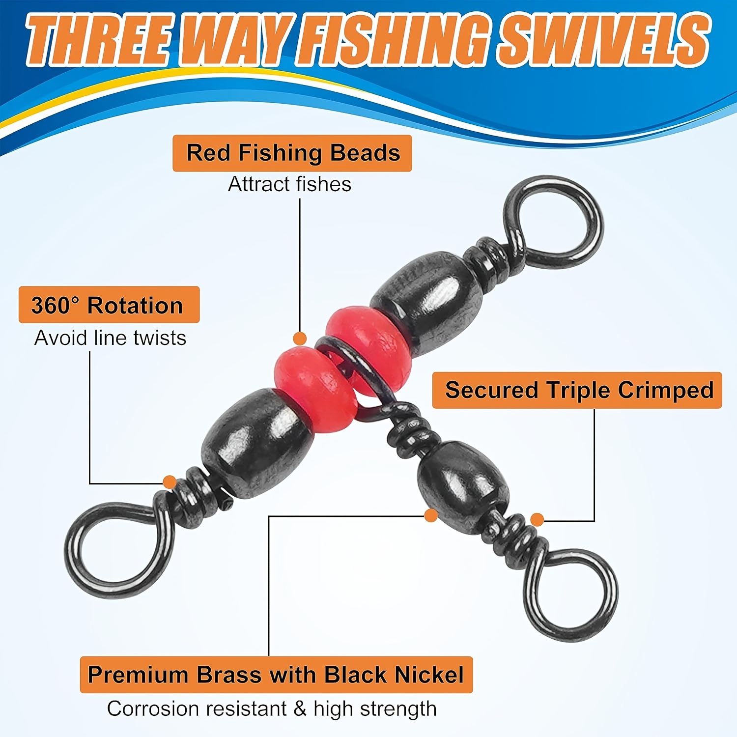 3 Girelle a tre vie, Girevole  - Fishing Swivel Connector recensione e prezzo