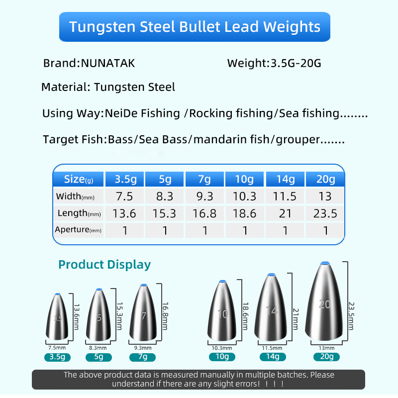 NUNATAK Piombi da Pesca a Form - Tungsten Sinkers recensione e prezzo