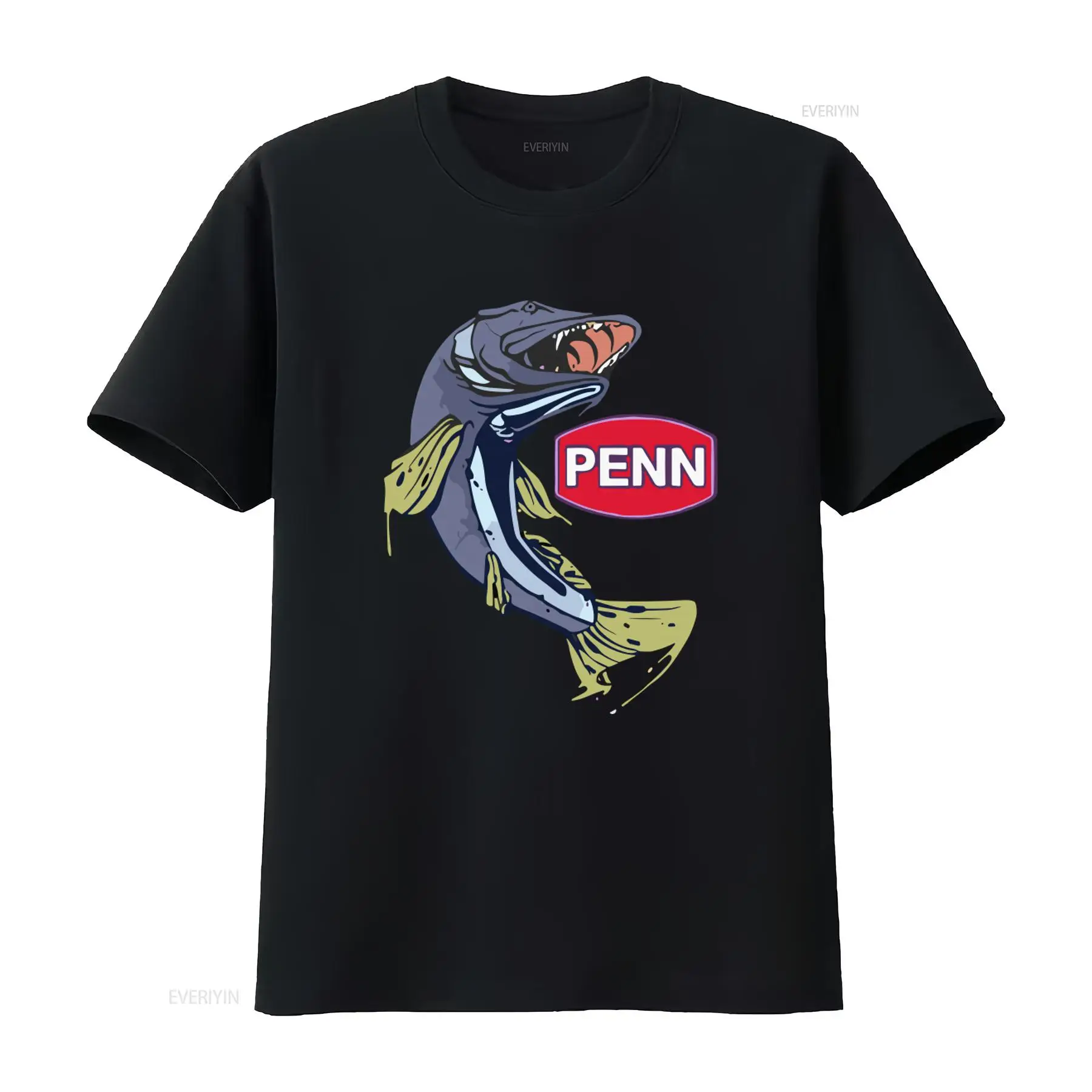 T-shirt nera da uomo con logo  - Fishing Equipment Logo recensione e prezzo