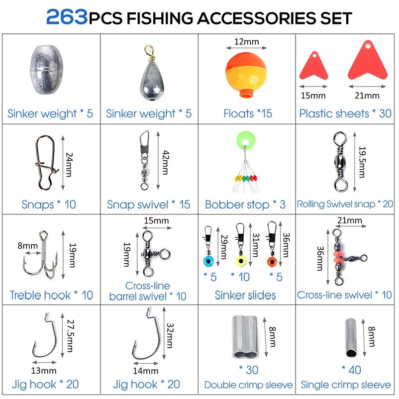 263 pezzi Set di accessori per - Fishing Swivel Connector recensione e prezzo