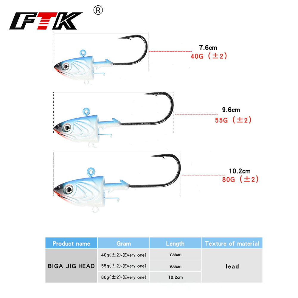 FTK 2PCS Jig Head Amo da pesca - Jig Head Lure recensione e prezzo